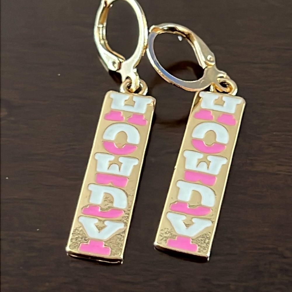 Howdy cowgirl huggy hoop earrings-NWT